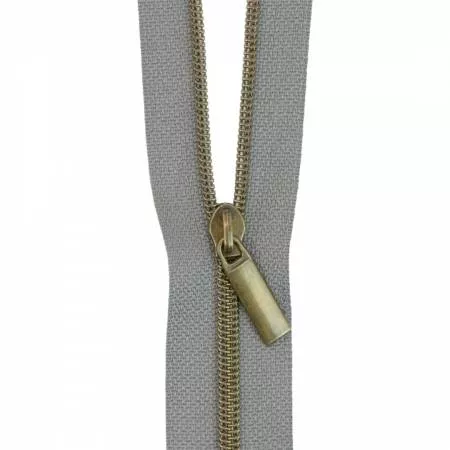 Zippers By The Yard Grey Tape Antique Faux Metal Teeth #3