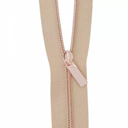 Zippers By The Yard Natural Tape Rose Gold Faux Metal Teeth #3