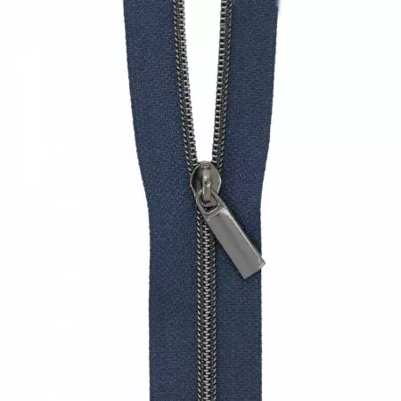 Zippers By The Yard Navy Tape Gunmetal Faux Metal Teeth #3